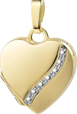 Produktbild von Herz Medaillon 585 Gold 14 Karat bicolor Bilderamulett für Damen