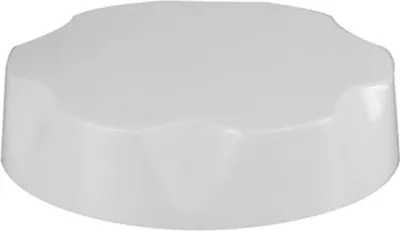 A white drain plug for a bathtub siphon.