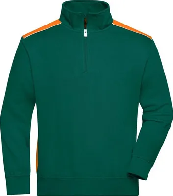 Produktbild von Workwear Half-Zip Sweat - COLOR - dark-green/orange, Gr. 4XL