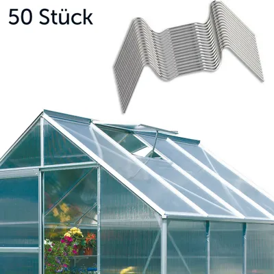 Produktbild von Vitavia Glasfederklammern für Vitavia Gewächshäuser silber 50 Stück