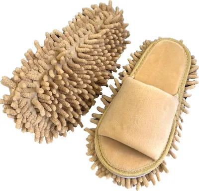 Produktbild von Hausschuhe, offene Zehenpartie, weich, einfarbig, beige, Größe 39-41