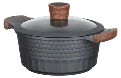 Productafbeelding van Resto Kitchenware Capella, 2,6 liter, Rond, Zwart, Hout, Aluminium, Zwart, Hout, Aluminium, Hout