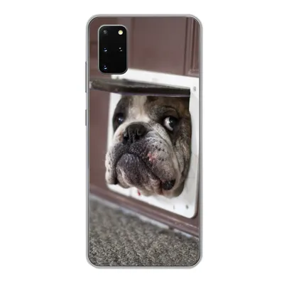Produktbild von MuchoWow® Handyhülle Schutzhülle Hülle für Samsung Galaxy S20 Plus Hund - Lustig - Katzenklappe - Kinder - Jungen - Mädchen - Kinder Silikon Softcase Handy Hülle - Hartschale