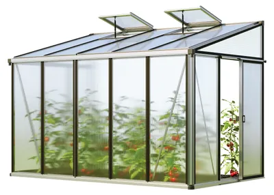Produktbild von GFP Gewächshaus Anlehngewächshaus Ella 35 - Aluminium - 324x194 cm - 16 mm Polycarbonat-Platten
