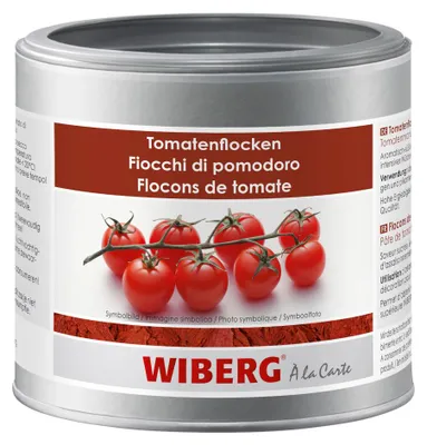 Produktbild von Wiberg Tomatenflocken getrocknet aus Tomatenmark Packung 170g