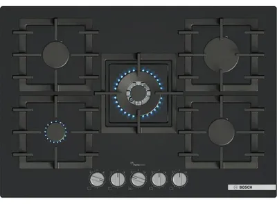 Immagine prodotto di Piano cottura a gas da 75 cm con 5 fuochi, 11500 w, nero Bosch PPQ7A6I40