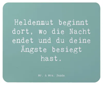 Produktbild von Mr. & Mrs. Panda Mousepad Spruch Ängste vor Monstern besiegen - Meeresbrise - Geschenk, Dunkelheit überwinden, Nacht endet, Mauspad, pc, inspirierende Weisheit, laptop