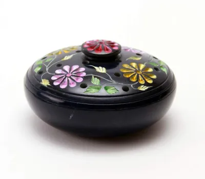 Productafbeelding van Decoratieve Wierookhouder - Zwart Softstone - Hoogte 5 cm, Ø 10 cm