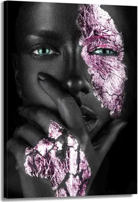 Produktbild von Frau Green Eyes Wandbild Leinwandbild Deko Kunst XL: 60x90x4cm