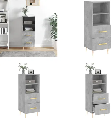 Produktbild von vidaXL Sideboard Betongrau 34,5x34x90 cm Holzwerkstoff - Sideboard - Sideboards - Schrank - Schränkchen