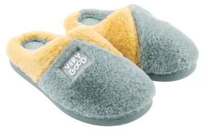 Produktbild von Bequeme Winter-Hausschuhe, rutschfest, warm, flauschig, Uni, Grün, 40 EU
