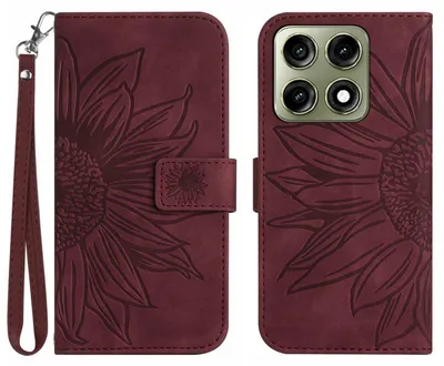 Produktbild von Coverup Sonnenblumen Klapphülle - Motorola Edge 70 Pro Hülle - Bordeaux