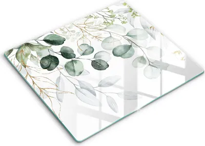 Zdjęcie produktu dla Deska kuchenna – 60 cm x 52 cm - Szklana deska do krojenia - Szkło hartowane – Antypoślizgowa - Malowane Rośliny