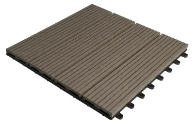 Produktbild von Terrassenfliesen - WPC-Bodenfliesen - 22 Stück - 30 x 30 cm - Klicksystem - Holzoptik - Kaffeebraun