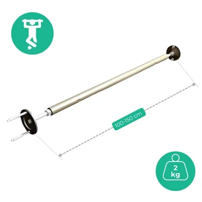 Image de Barre de traction 100 - 150 cm - argent, barre de traction à fixation murale, jusqu'à 100 kg