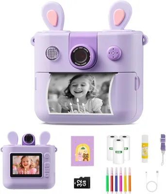 Produktbild von Kinderkamera Sofortbildkamera Digitalkameras Kinder Kameras Personalisierte Spielzeug Geschenke für 3-12 Jahre Jungen Mädchen