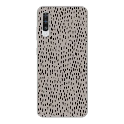 Produktbild von MuchoWow® Handyhülle Schutzhülle Hülle für Samsung Galaxy A70 Polka dots - Braun - Schwarz Silikon Softcase Handy Hülle - Schutzhaube