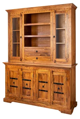 Immagine prodotto di MASSIVMOEBEL24 | OXFORD #0530 Mobile dispensa in legno di acacia - laccato / miele 150x50x200