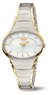 Produktbild von Boccia Damen Armbanduhr 3255-04 Trend Reintitan bicolor mit Goldplattierung