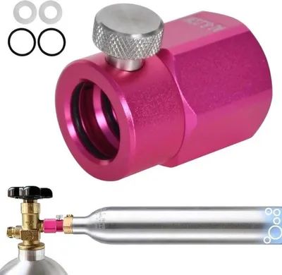 CO2-Ventiladapter für Soda Maker - Geeignet für W21.8-14 Flasche, Rosa CO2-Zylinder, Perfekt für SodaStream Duo und Crystal