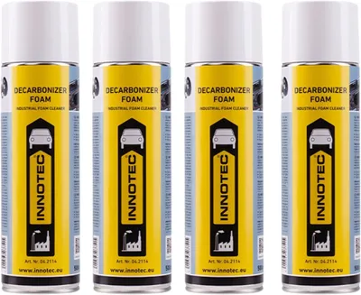 Immagine prodotto di 4 pezzi INNOTEC Decarbonizer Foam 500 ml – Detergente industriale in schiuma per la rimozione efficace di fuliggine, olio e depositi dalle superfici metalliche