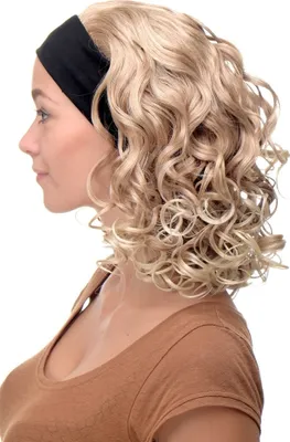 Produktbild von WIG ME UP Perücke Stirnband Blond-Mix Locken Schulterlang BRO-704-27T613
