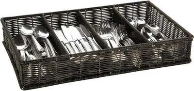 Produktbild von APS 11966 Besteckbehälter GN 1/1 GN-LINE, Polypropylen, mit Edelstahldraht, 4 Mulden, 53 x 32,5 cm, Höhe 9 cm