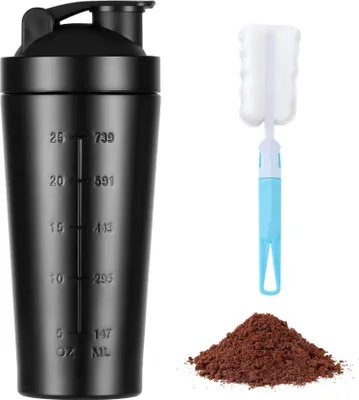 Immagine prodotto di Agitatore di proteine in acciaio inox da 900 ml con bilancia e sfere di agitazione