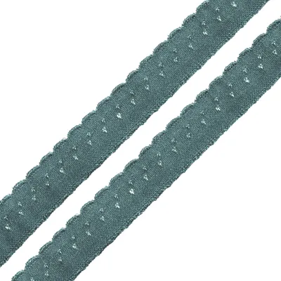 Wäschegummi Faltgummi Ziergummi 12mm Faltgummi ab 1m elastisches Einfassband Saumband hellpetrol