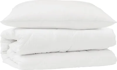Produktbild von Bettdecken Set mit Kissen 2 pcs Weiß Mikrofaser