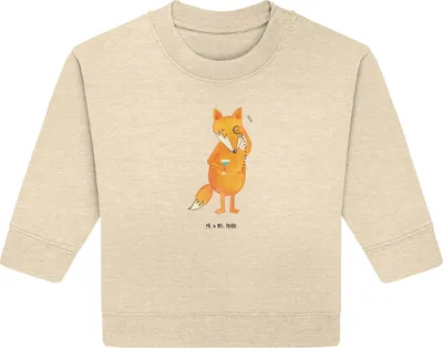 Produktbild von Mr. & Mrs. Panda Organic Baby Pullover Fuchs Lord 12. - 18. Monat - Natural Raw - Geschenk, Spruch Lustig, Neugierig, Schick, Bullover, Monokel, Cocktail, Motivation