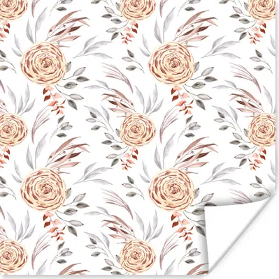 Produktbild von MuchoWow® Poster Rosen - Gold - Blätter 75x75 cm - Wand Dekoration