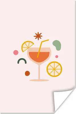 Produktbild von MuchoWow® Poster Cocktail - Sommer - Zitrusfrüchte 80x120 cm - Papierdruck