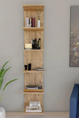 Zdjęcie produktu dla Półka ścienna Bofigo z 6 półkami, sosna, 180 x 35 x 30 cm