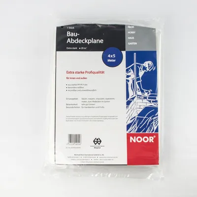 Produktbild von Bau Abdeckplane Schutzfolie Abdeckfolie 4x5m extra stark Profi 20qm transparent