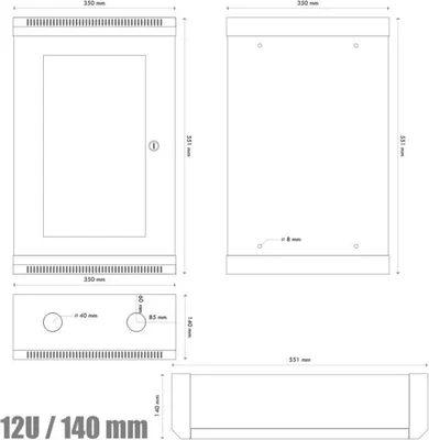 Produktbild von Datacom 10" 12U/140 mm (Blech) schwarz