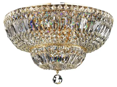 Zdjęcie produktu dla LAMPA sufitowa BASFOR DIA100-CL-12-G Maytoni plafoniera OPRAWA kryształowa okrągły plafon pałacowy przezroczysty