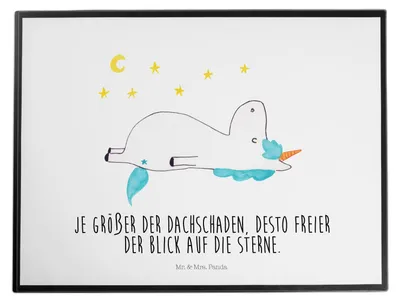 Produktbild von Mr. & Mrs. Panda Schreibunterlage Einhorn Sternenhimmel - Weiß - Geschenk, bastelmatte, Tischunterlage, bastelunterlagen, schreibtischunterlagen, Verrückt, Unicorn