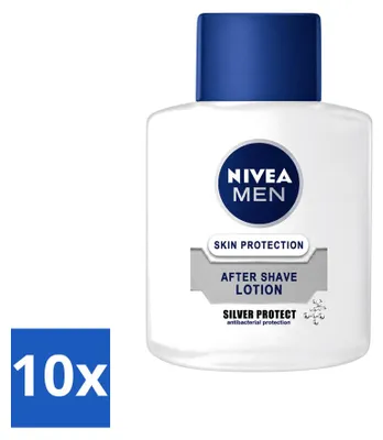 Produktbild von 10 x Nivea Men Silver Protect After Shave Lotion - 100 ml - Vorteilspackung - 10 Stücke