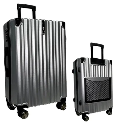 Produktbild von Hartschalenreisekoffer mit 360° Doppelrollen und Zahlenschloss (Silber, Handgepäck 55cm)