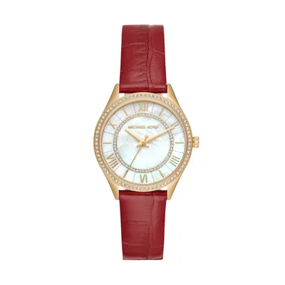 Produktbild von Michael Kors MK2756 Damen-Armbanduhr, Edelstahl-Gehäuse, Leder-Armband