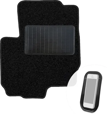 Produktbild von moto-MOLTICO Fahrer Fußmatte Auto Velours Fahrerseite Autoteppiche Schwarz Fahrermatte 1-teilig passend für Mitsubishi Colt 2005-2012