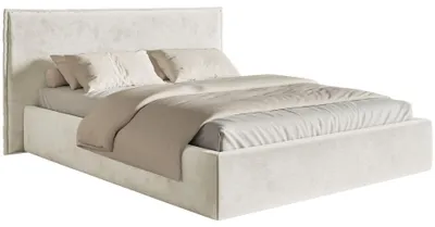 Produktbild von Selsey Softie – Polsterbett 180×200 mit Bettkasten und Lattenrost, Velours, greige