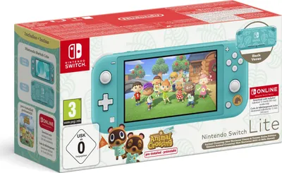 Obrázek produktu pro Nintendo NIN10014343, Nintendo Switch Lite, NVIDIA Custom Tegra, 3 rok/roky, Tyrkysová, Analogový/digitální, Capture button, Směrový kříž, Tlačítko domů