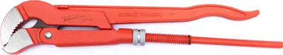 Produktbild von Eckrohrzange 330 mm aus Chrom-Vanadium-Stahl mit S-Maul und 1 Zoll Spannweite