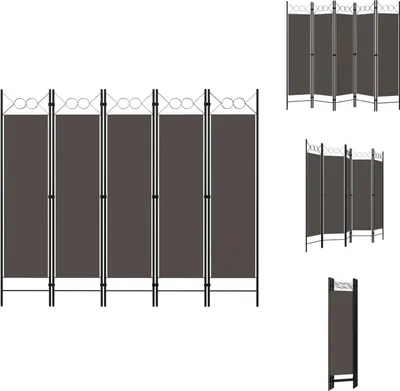Produktbild von vidaXL 5-tlg. Raumteiler Anthrazit 200 x 180 cm - Raumteiler