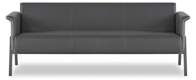 Produktbild von Dunkelgrauer Designer 3-Sitzer Arbeitszimmer Sitzmöbel Edle Ledermöbel