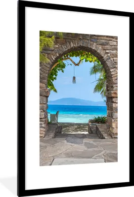 Produktbild von MuchoWow® Gerahmtes Poster Strand - Meer - Tropisch - Sommer - Aussicht 60x90 cm - Poster mit Schwarzem Bilderrahmen Wandposter Rahmen Foto Bilder - Dekoration - Wandposter Wohnzimmer - Hochwertig