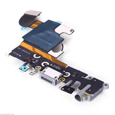 Image de Connecteur flexible de chargeur de port de charge gris avec prise casque et microphone pour Apple iP 6 4,7"
