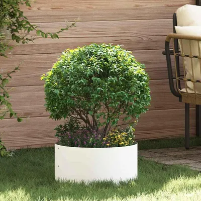 Produktbild von "Rabatt" Gartenblumentopf - Elegantes Design - Weiß 40x40x20 cm Stahl - Beete CC24720